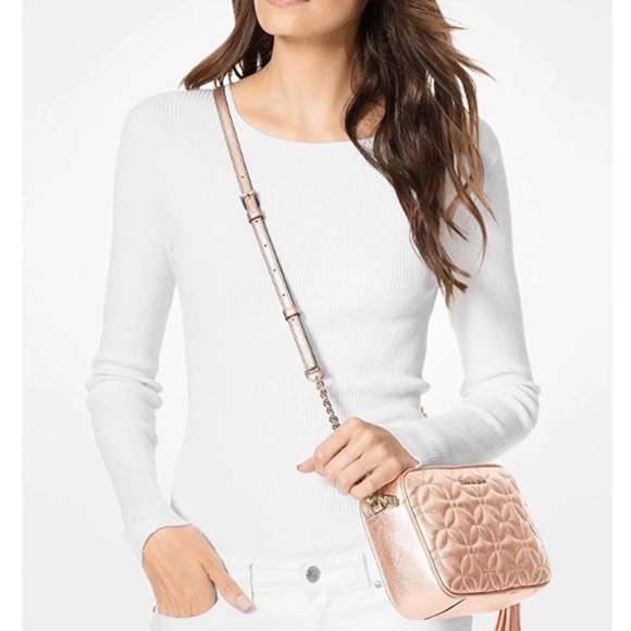 Michael Kors Metallic Rose Crossbody Bag - Picture 5 of 16